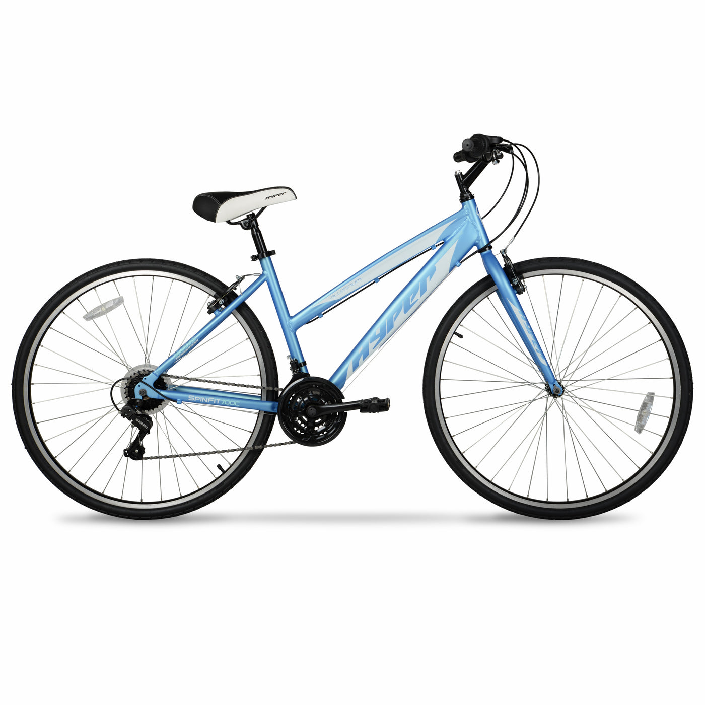 700c Ladies Spin Fit Hybrid Bike for Adults, Teal and White