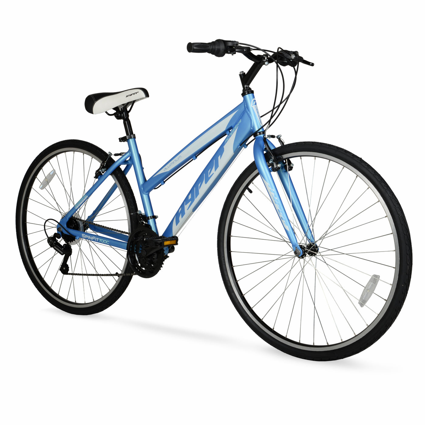 700c Ladies Spin Fit Hybrid Bike for Adults, Teal and White