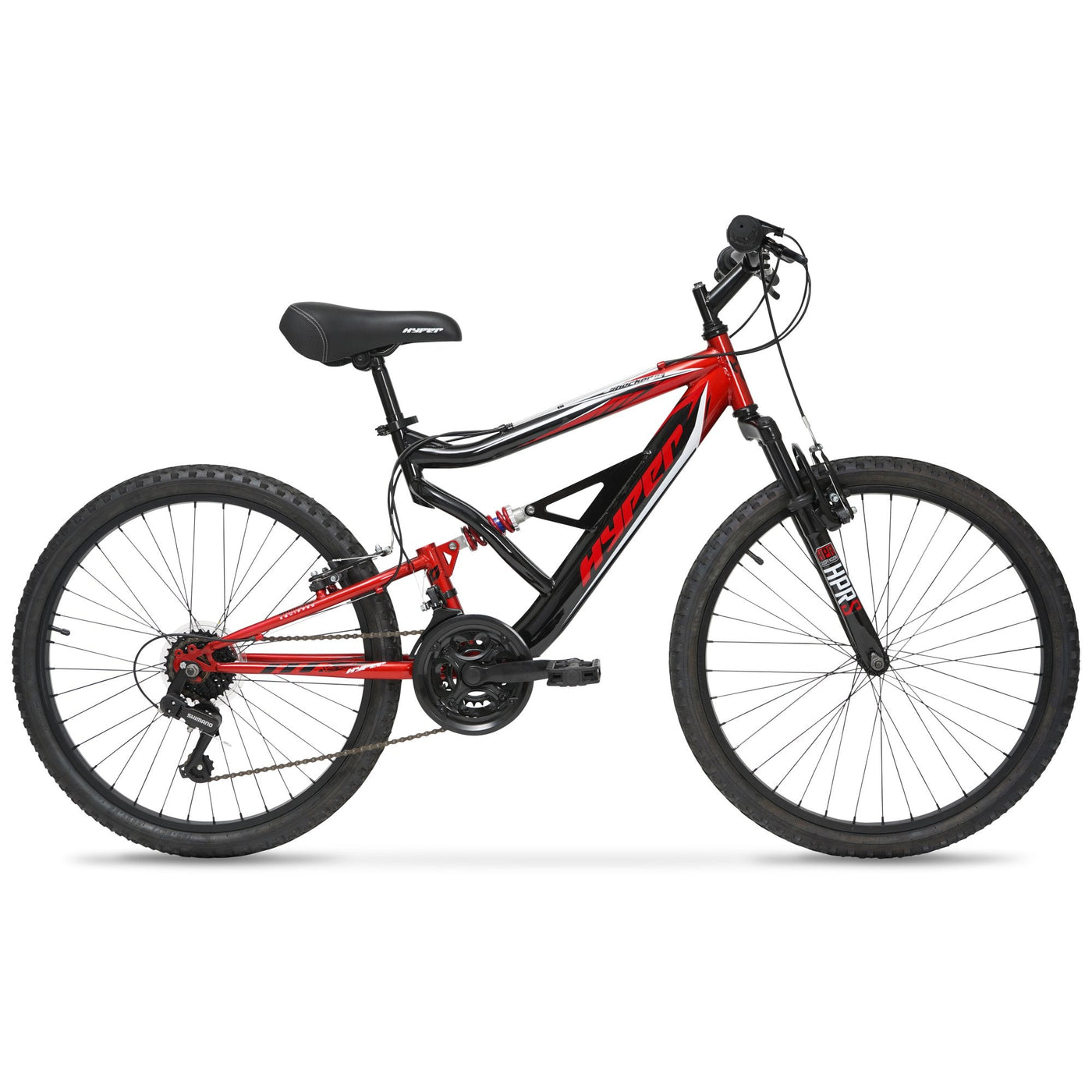 24in Hyper Shocker MTB-DS Red/Black | Hyper Bicycles