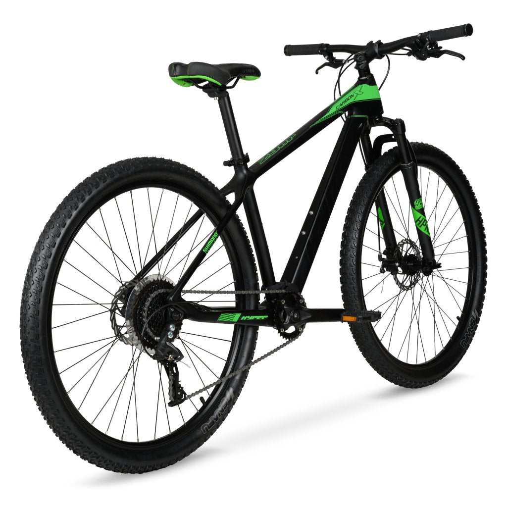 carbon mountainbike Hyper Bicycles 29in Men's Carbon Fiber Mountain Bike, Black/Green
