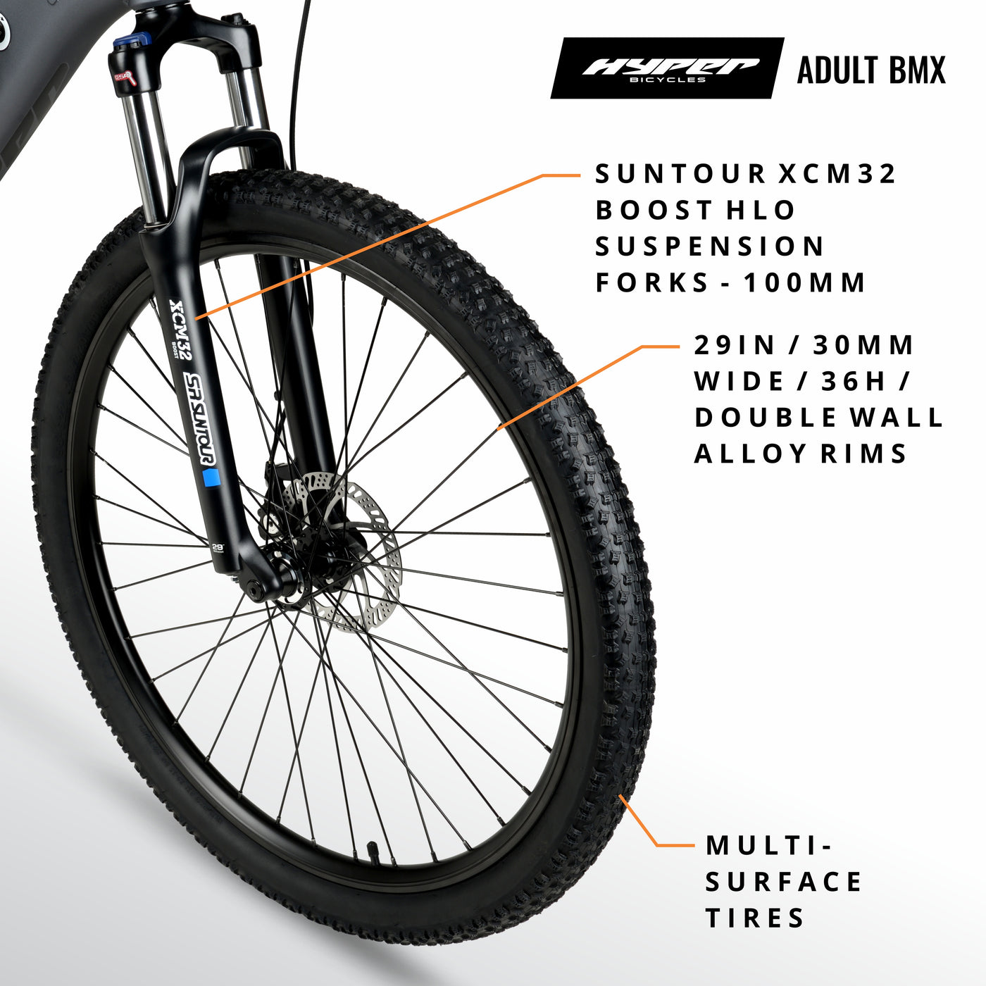 29in Hyper E-Ride Mountain Mid-Drive MTB-DS E-Bike | Hyper Bicycles