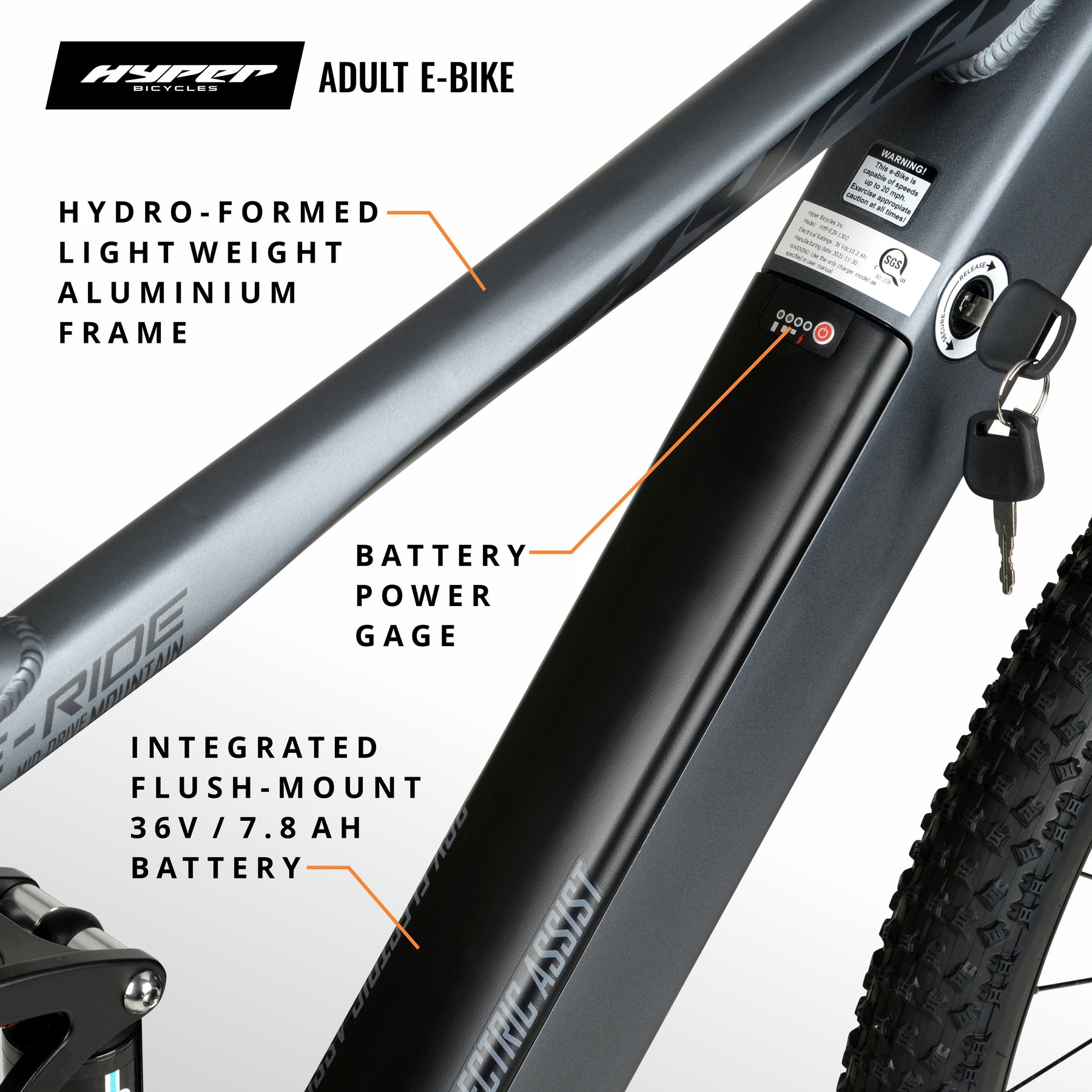 29in Hyper E-Ride Mountain Mid-Drive MTB-DS E-Bike | Hyper Bicycles