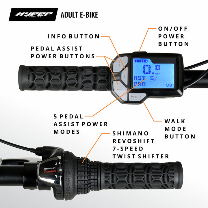29in Hyper E-Ride Mountain Mid-Drive MTB-DS E-Bike