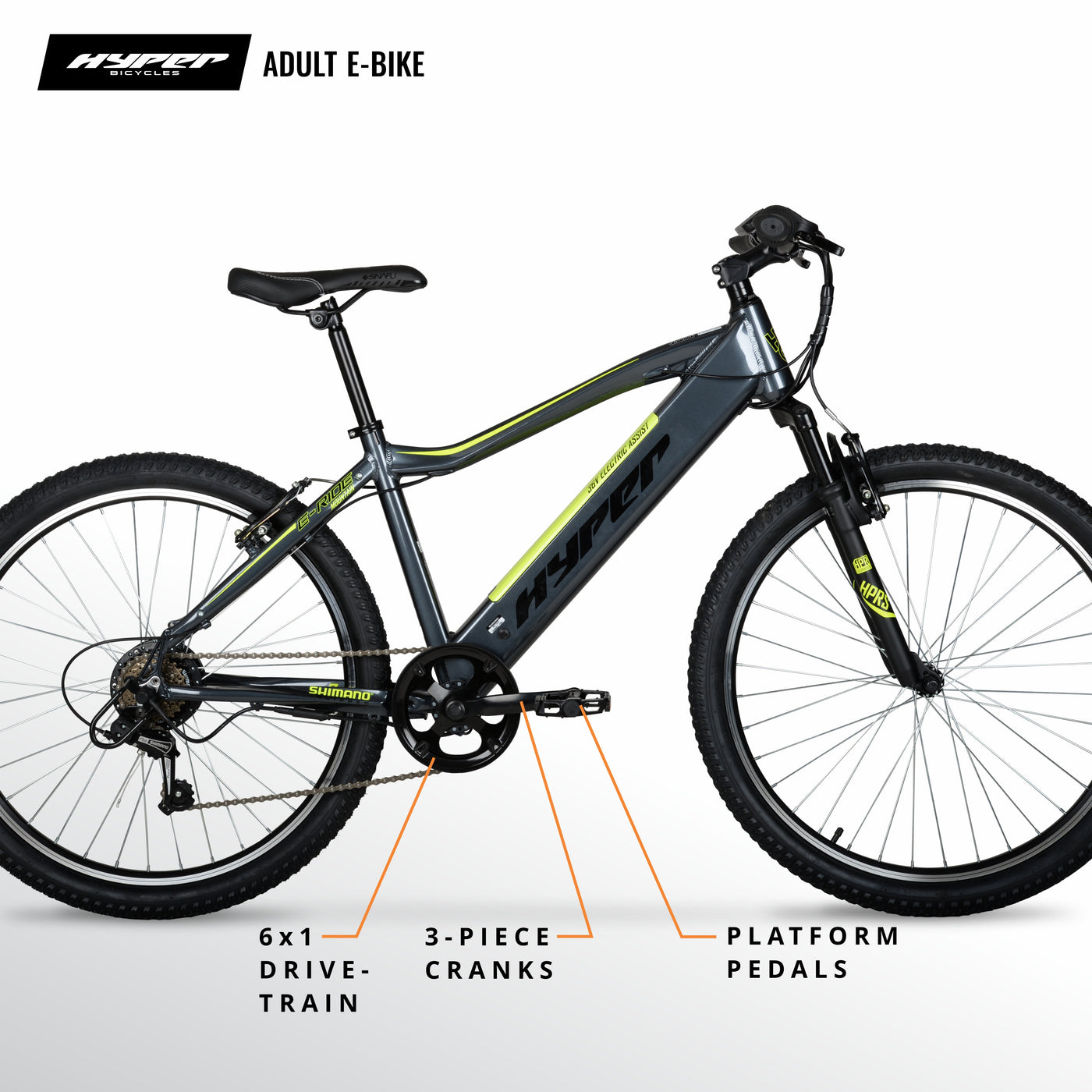 26in Hyper E-Ride Mountain MTB-FS E-Bike Hyper Bicycles