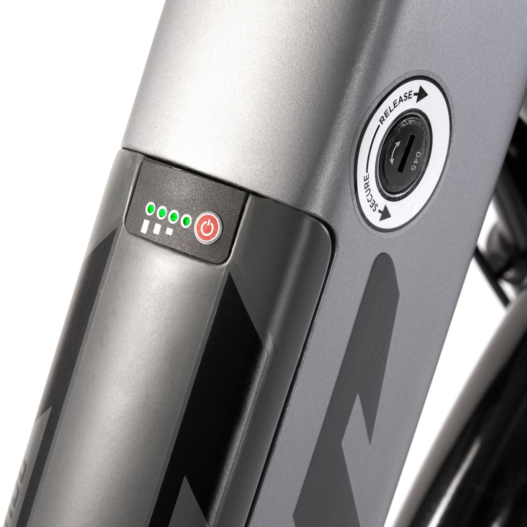 hyper bicycles electric bicycle 700c mid-drive 700c Hyper E-Ride City Mid-Drive E-Bike Grey
