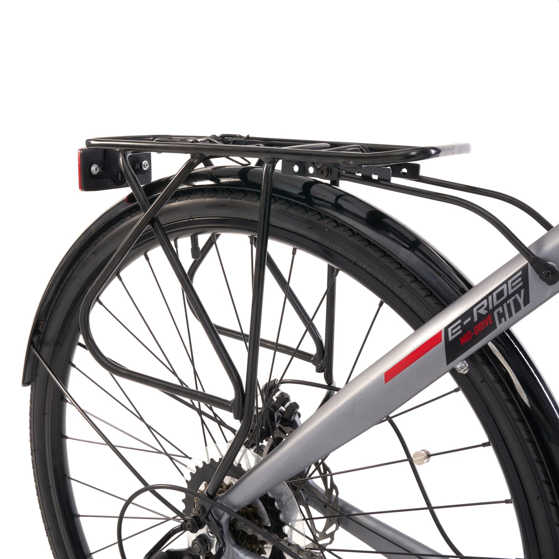 700c Hyper E-Ride City Mid-Drive E-Bike Grey | Hyper Bicycles