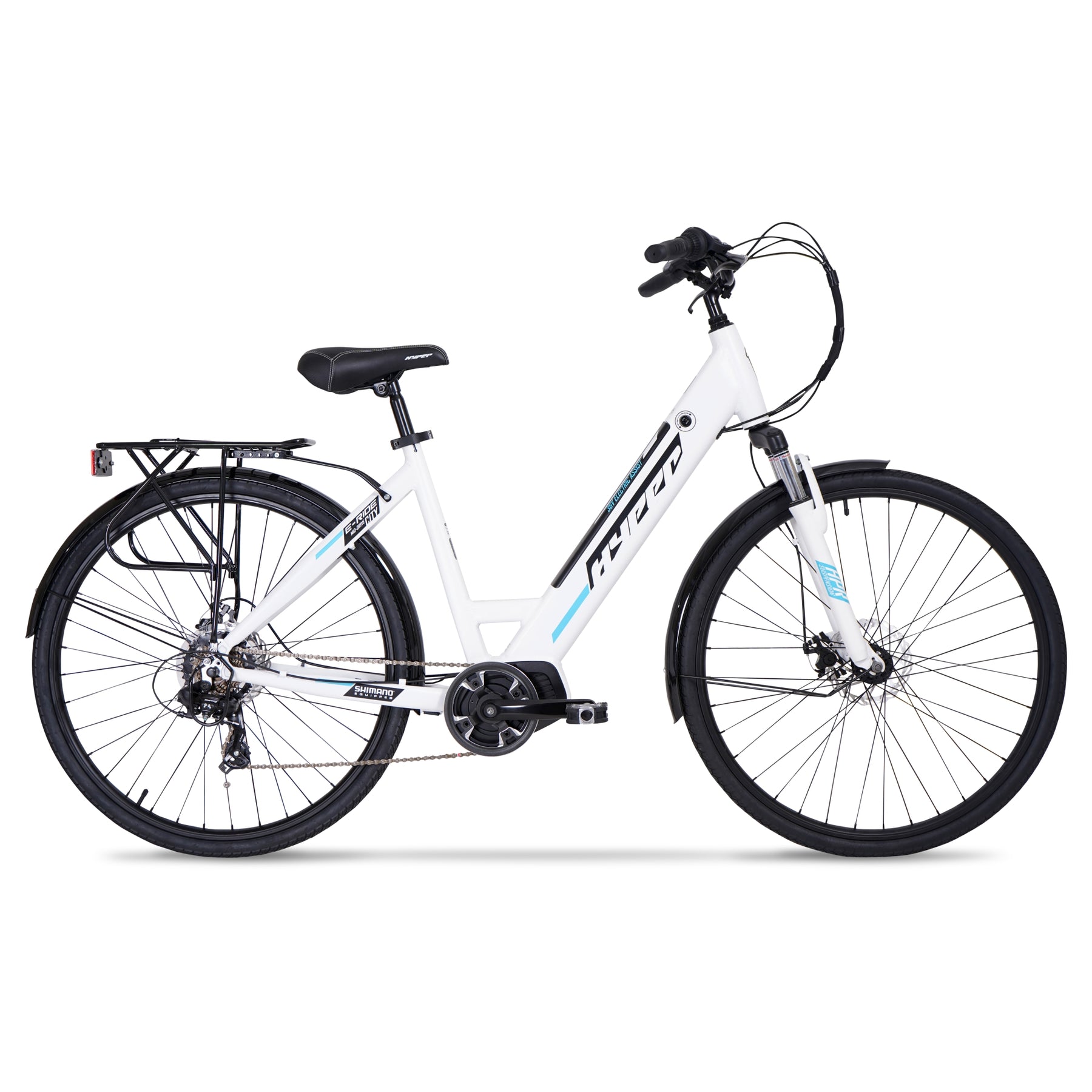 700c Hyper E-Ride City Mid-Drive E-Bike Grey | Hyper Bicycles
