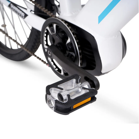 700C WOMENS 36V E-RIDE BIKE - Mid Drive (White) - Pedal