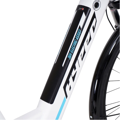 700C Mens 36V E-RIDE BIKE - Mid Drive (Grey) - Battery with Design