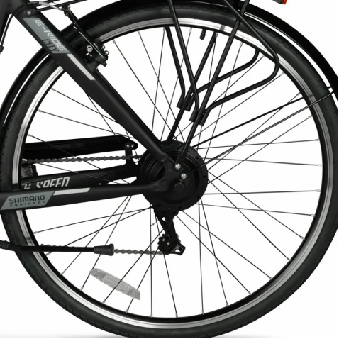 700C 36V E-RIDE City (BLACK) - Rear Rim Set Complete
