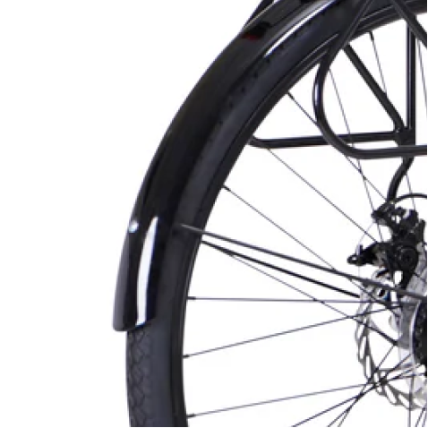 700C WOMENS 36V E-RIDE BIKE - Mid Drive (White) - Rear Fender