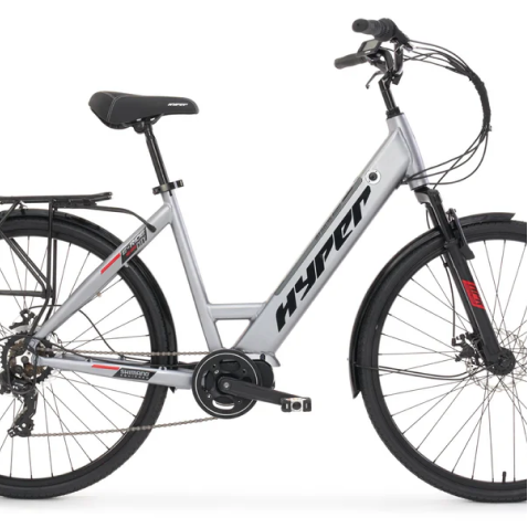700C Mens 36V E-RIDE BIKE - Mid Drive (Grey) - Frame with Design