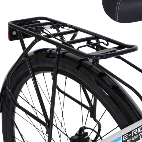 700C Mens 36V E-RIDE BIKE - Mid Drive (Grey) - Carrier