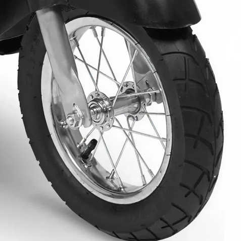 24V Retro Scooter Black - Front Wheel (w/rim hub and spoke)