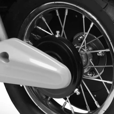 24V Retro Scooter Black - Drum Brake