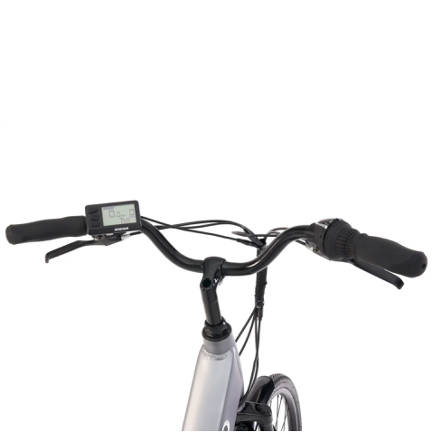 700C Mens 36V E-RIDE BIKE - Mid Drive (Grey) - Handlebar