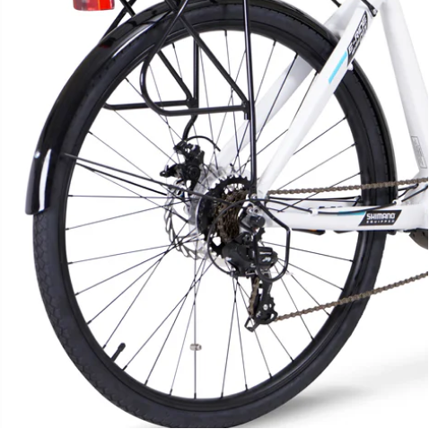 700C Mens 36V E-RIDE BIKE - Mid Drive (Grey) - Rear Rim Set Complete