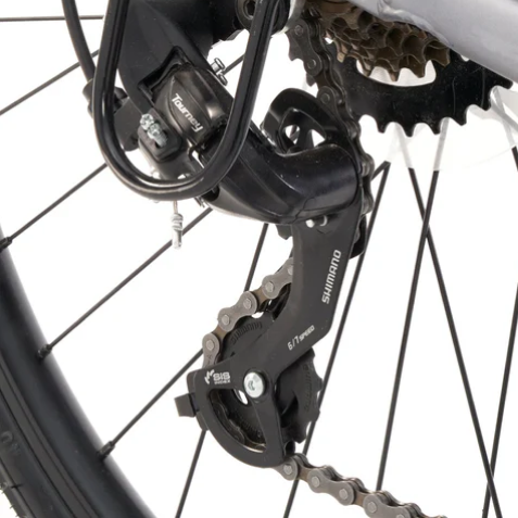 700C WOMENS 36V E-RIDE BIKE - Mid Drive (White) - Rear Derailleur