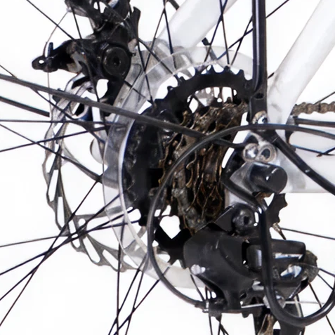 700C Mens 36V E-RIDE BIKE - Mid Drive (Grey) - Rear Brake