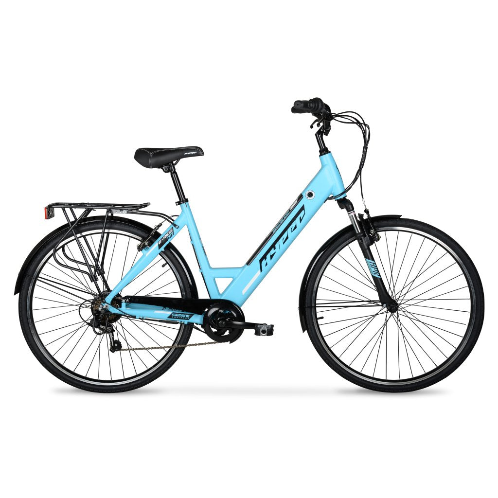 hyper bicycles electric bicycle 700c mid-drive 700c Hyper E-Ride City Electric Bike Blue