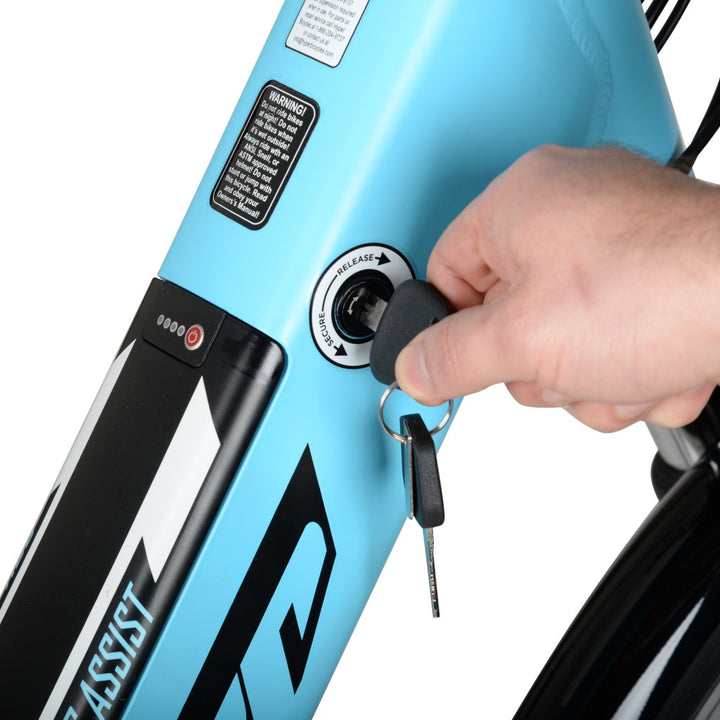 700c Hyper E Ride City Electric Bike Blue Hyper Bicycles